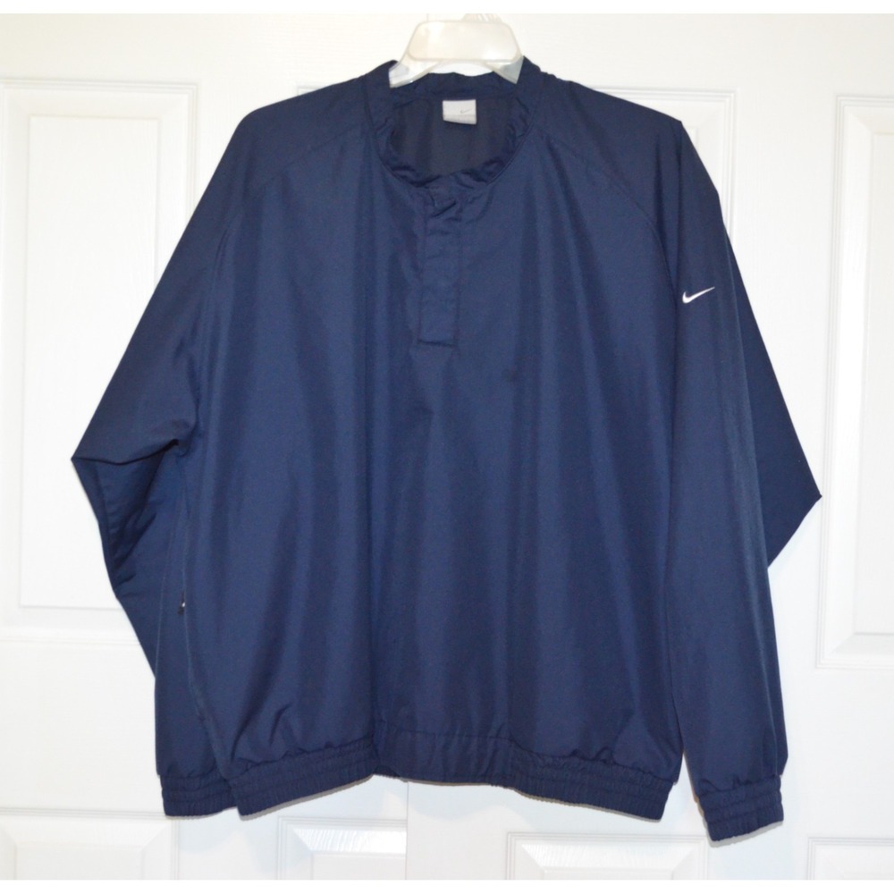 Nike 1/4 Snap Navy Blue Windbreaker Men's XL Pullover Jacket Outdoor